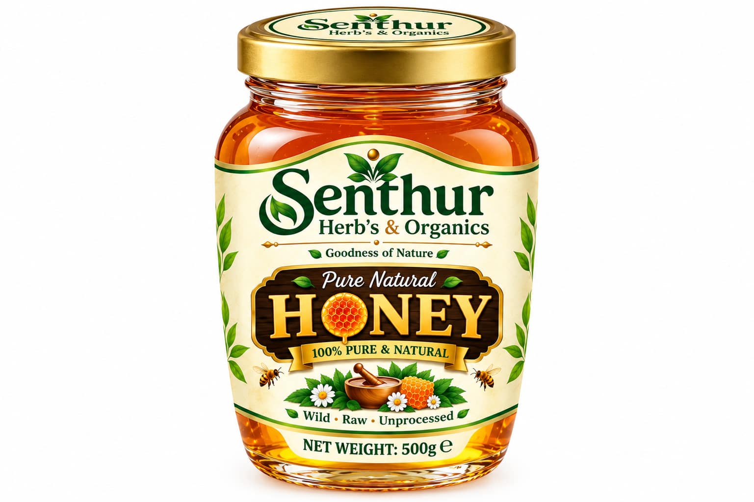 Senthur Herbs Organics Pure 100% Pure Natural Honey
